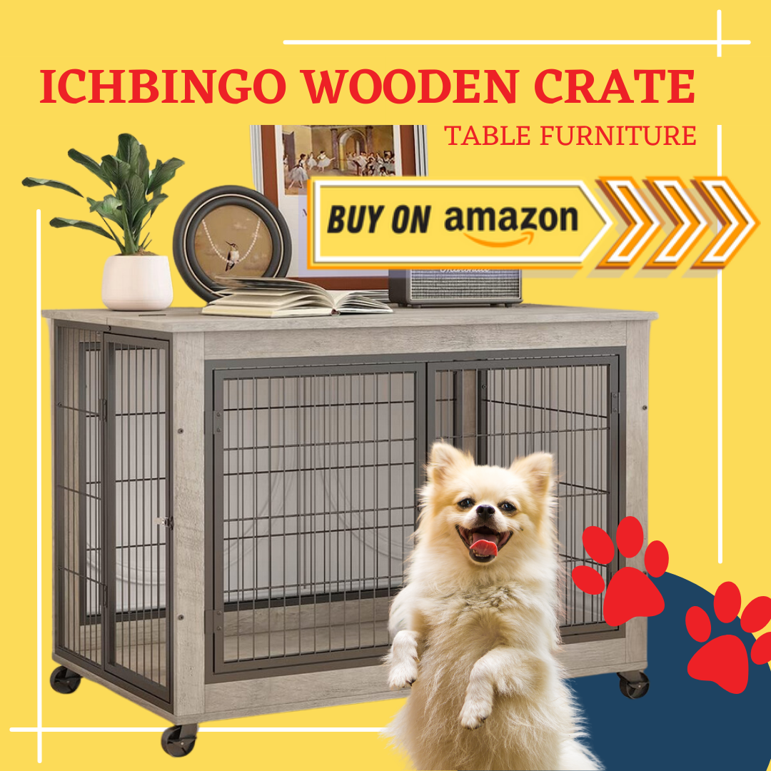 Ichbingo wooden dog crate with wheels review