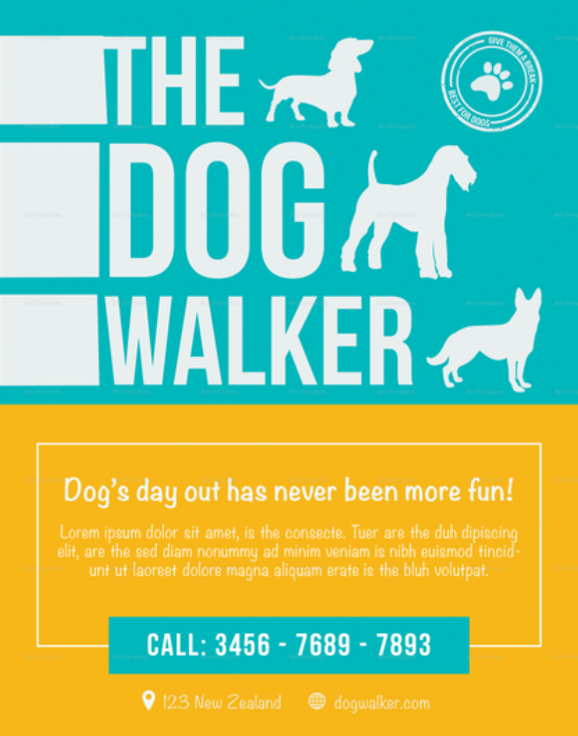 dog walking flyer designs